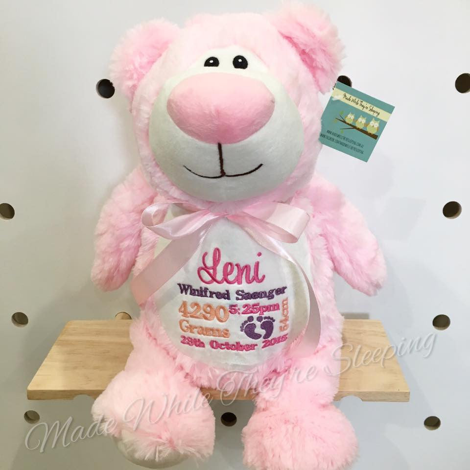 Personalised pink teddy sales bear