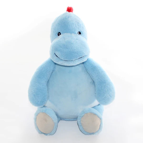 Personalised Baby Blue Dinosaur Cubby front view
