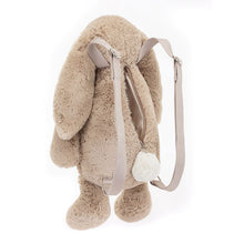 Load image into Gallery viewer, Personalised Jellycat Bashful Bunny | Beige Backpack back

