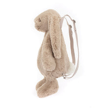 Load image into Gallery viewer, Personalised Jellycat Bashful Bunny | Beige Backpack side
