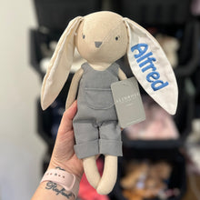 Load image into Gallery viewer, Personalised Alimrose Oliver Bunny 28cm - Grey
