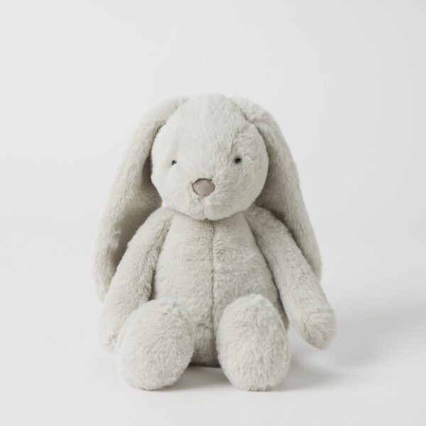 Personalised Jiggle & Giggle Medium Bunny | Grey front view