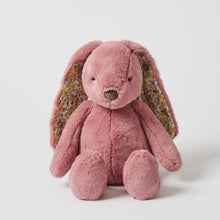 Load image into Gallery viewer, Personalised Jiggle &amp; Giggle Medium Bunny | Floral Raspberry front view
