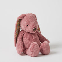 Load image into Gallery viewer, Personalised Jiggle &amp; Giggle Medium Bunny | Floral Raspberry side view

