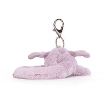 Load image into Gallery viewer, Jellycat Lavender Dragon Bag Charm back
