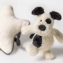 Load image into Gallery viewer, Jellycat Bashful Black &amp; Cream Puppy Musical Pull
