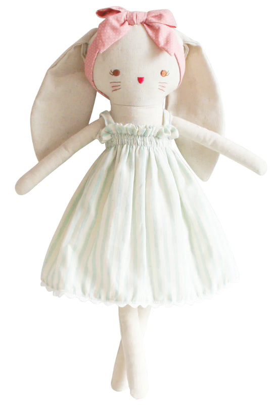 Personalised Alimrose Large Bopsy Bunny 40cm - Sage Stripe