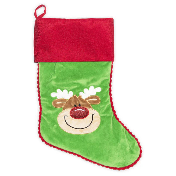 Personalised Christmas Stocking | Green Reindeer