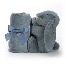 Load image into Gallery viewer, Personalised Jellycat Bashful Bunny - Dusky Blue Blankie Soother
