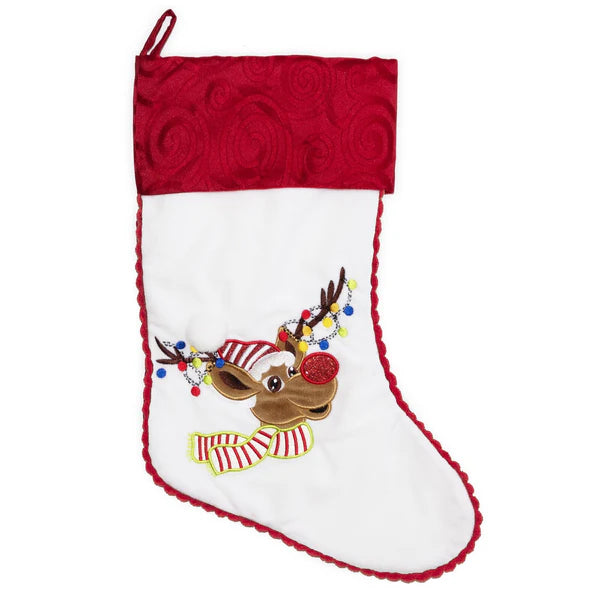 Personalised Christmas Stocking | White Reindeer