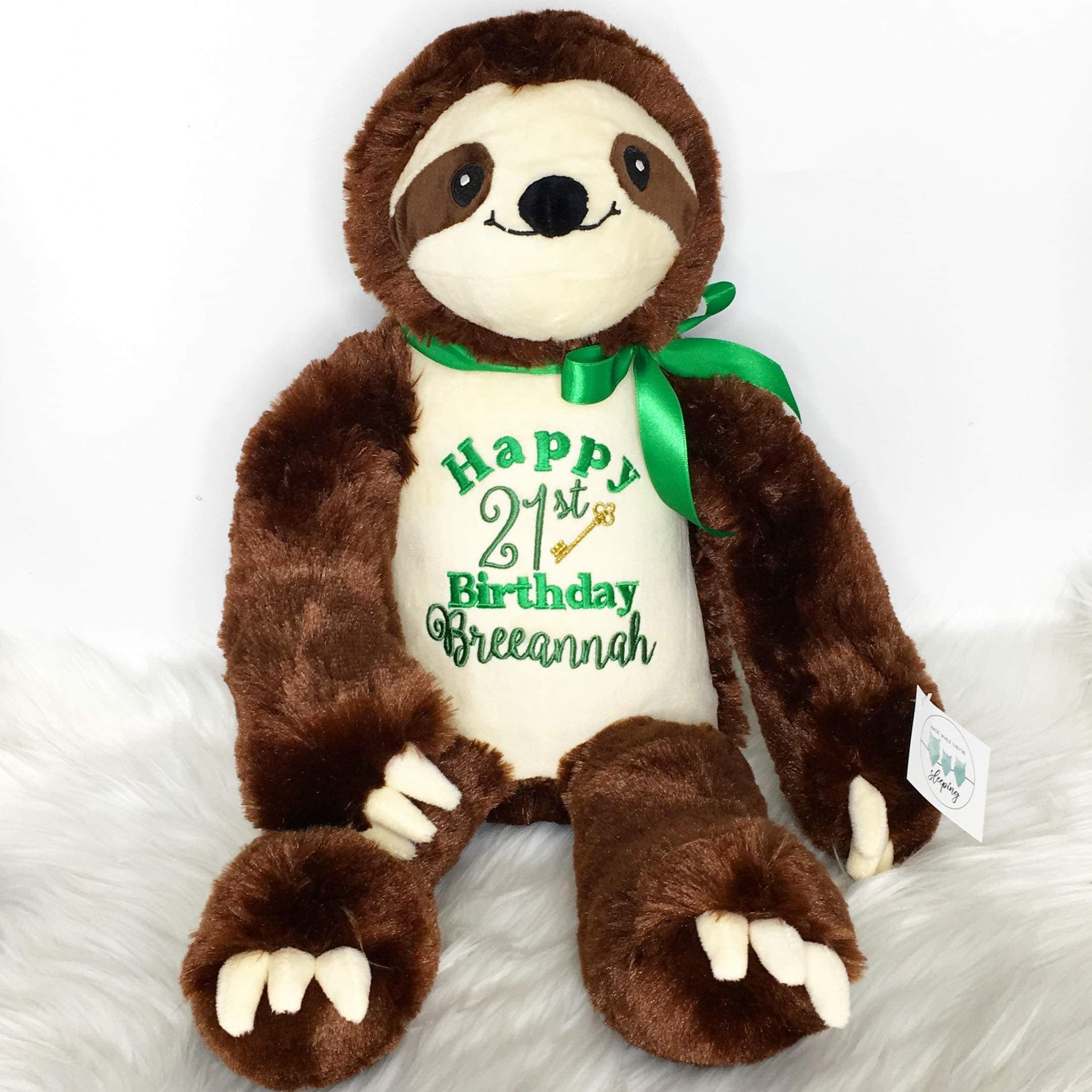 personalised sloth teddy